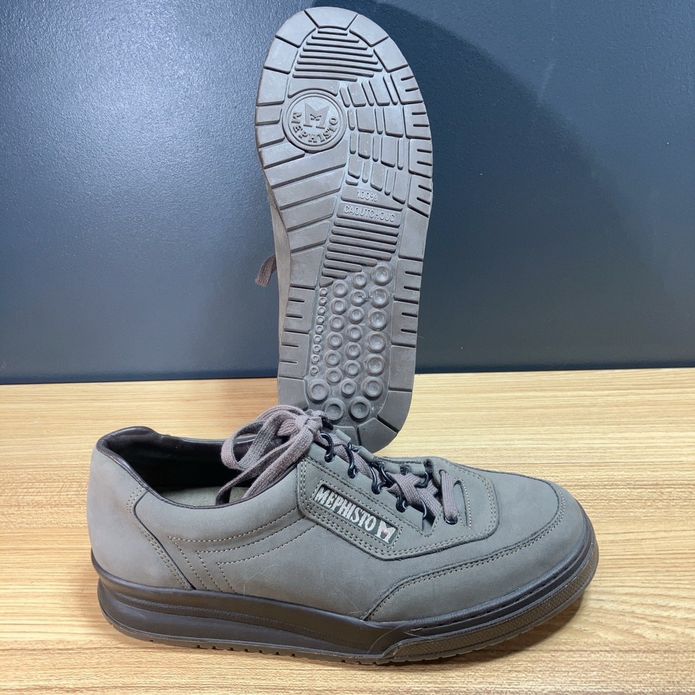 Mephisto Match Runoff Air Jet Gray Nubuck Leather Comfort Walking Shoes Men US 7